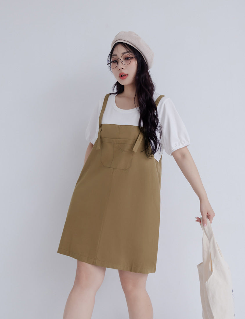 Classic Faux Two-Piece Strap Plus Size Dress