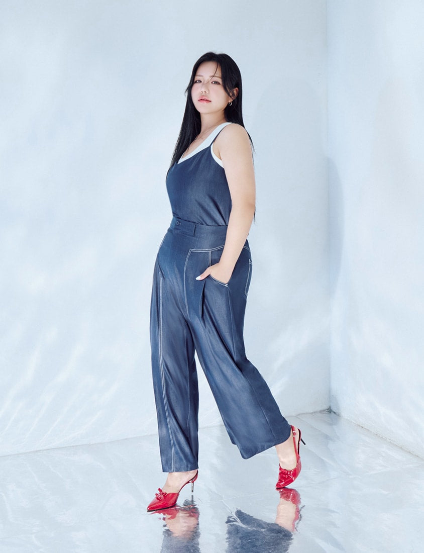 MORE U COOL PRO+ Silky Denim-Look Plus Size Wide Leg Pants