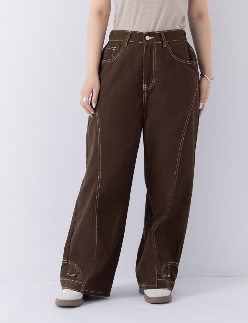 MUA! Inverted Seam Plus Size Straight-Leg Wide Pants