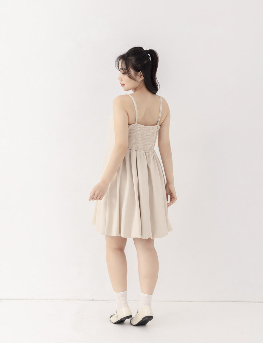 Japanese Style Adjustable Bubble Hem Plus Size Mini Dress