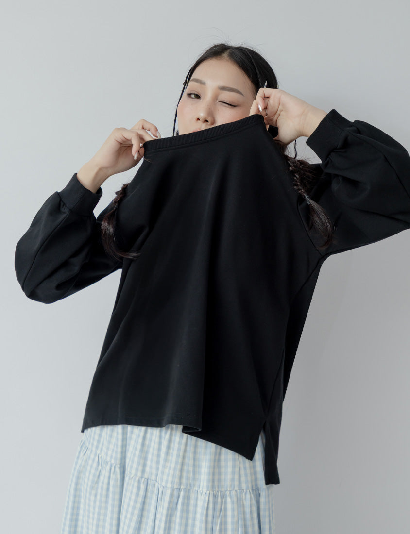 Oversized Cotton Slit Plus Size Sweatshirt (Unisex)