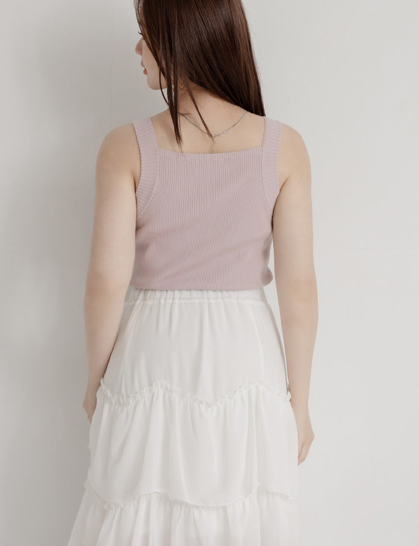 MISS. Ice Silk Lyocell Bra Bulges Support Knit Plus Size Tank Top