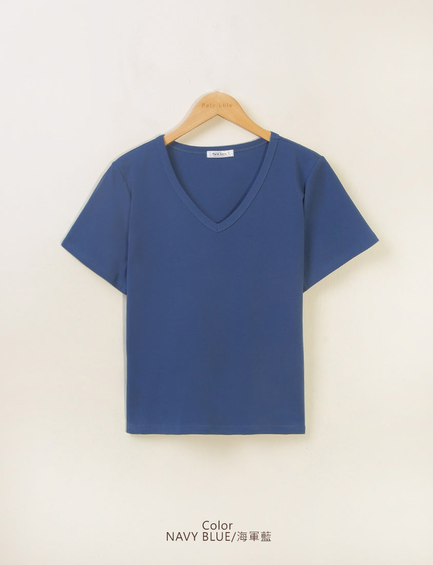 V-Neck Multicolor Plus Size Comfy Slim Tee