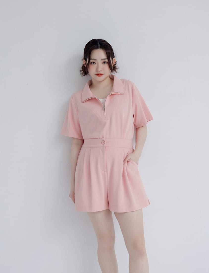 Summer Pleated Back Elastic Waist Plus Size Shorts
