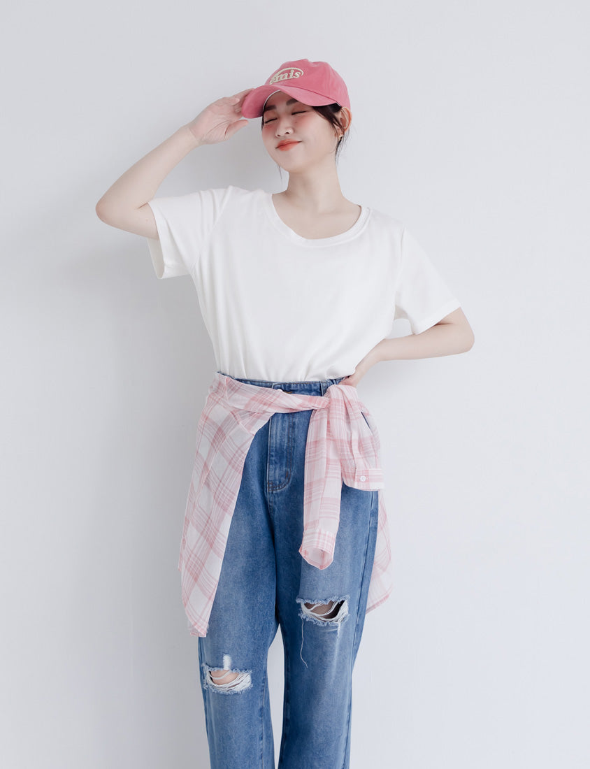 Silky Cool Liquid Touch Cotton Short Sleeve Plus Size Tee
