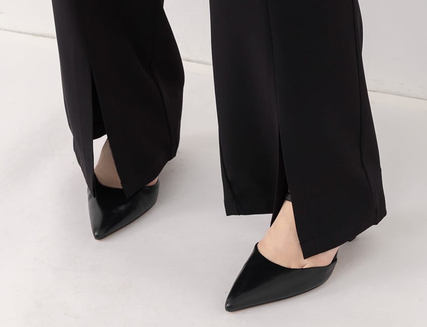 MISS. Silky Cool Slit Slim Fit Plus Size Tailored Pants