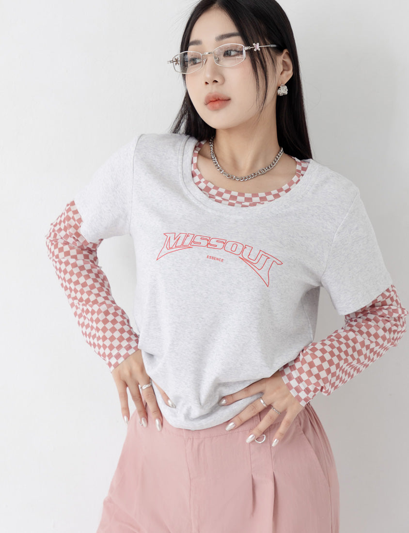 MUA! Colorblock Graphic Crewneck Plus Size Short Sleeve Tee
