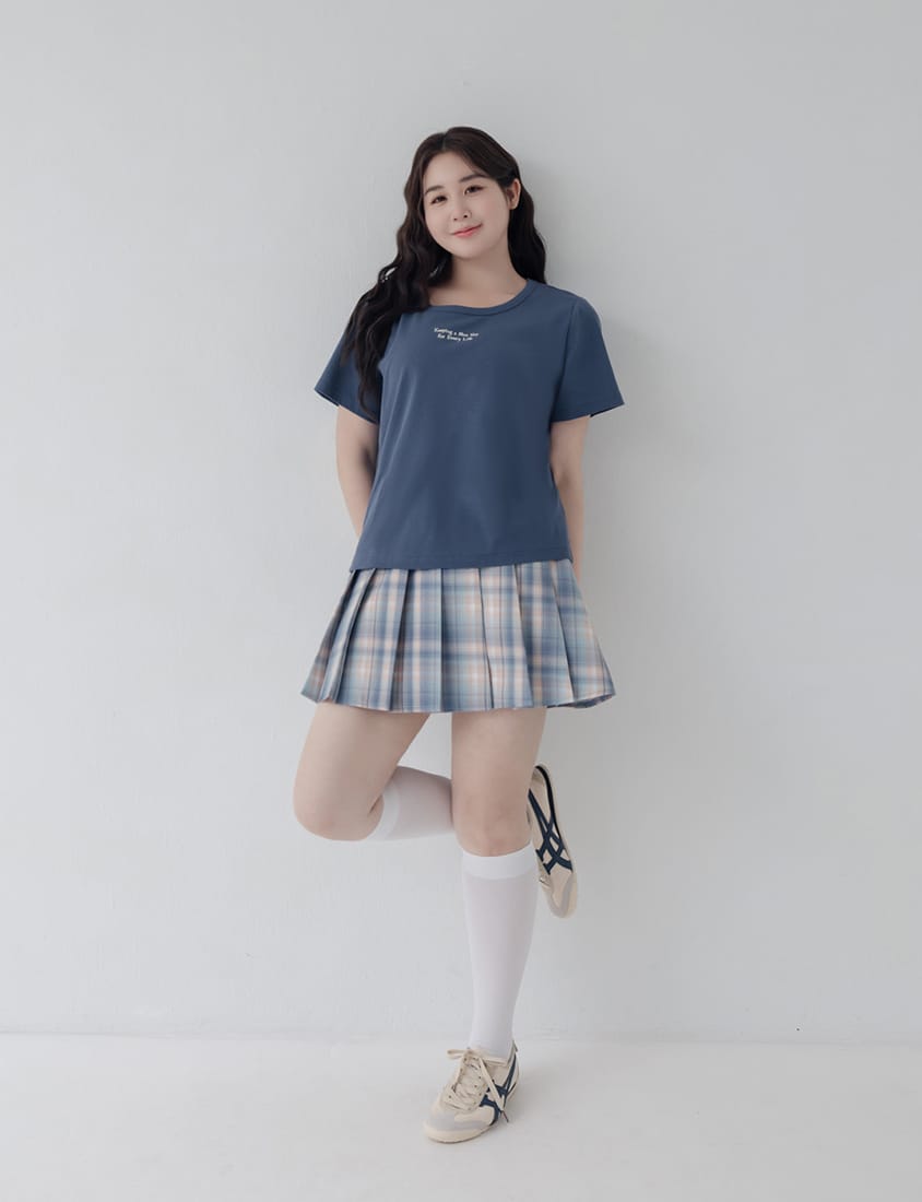 Mei-Mei Charity Slogan Plus Size Embroidered Tee