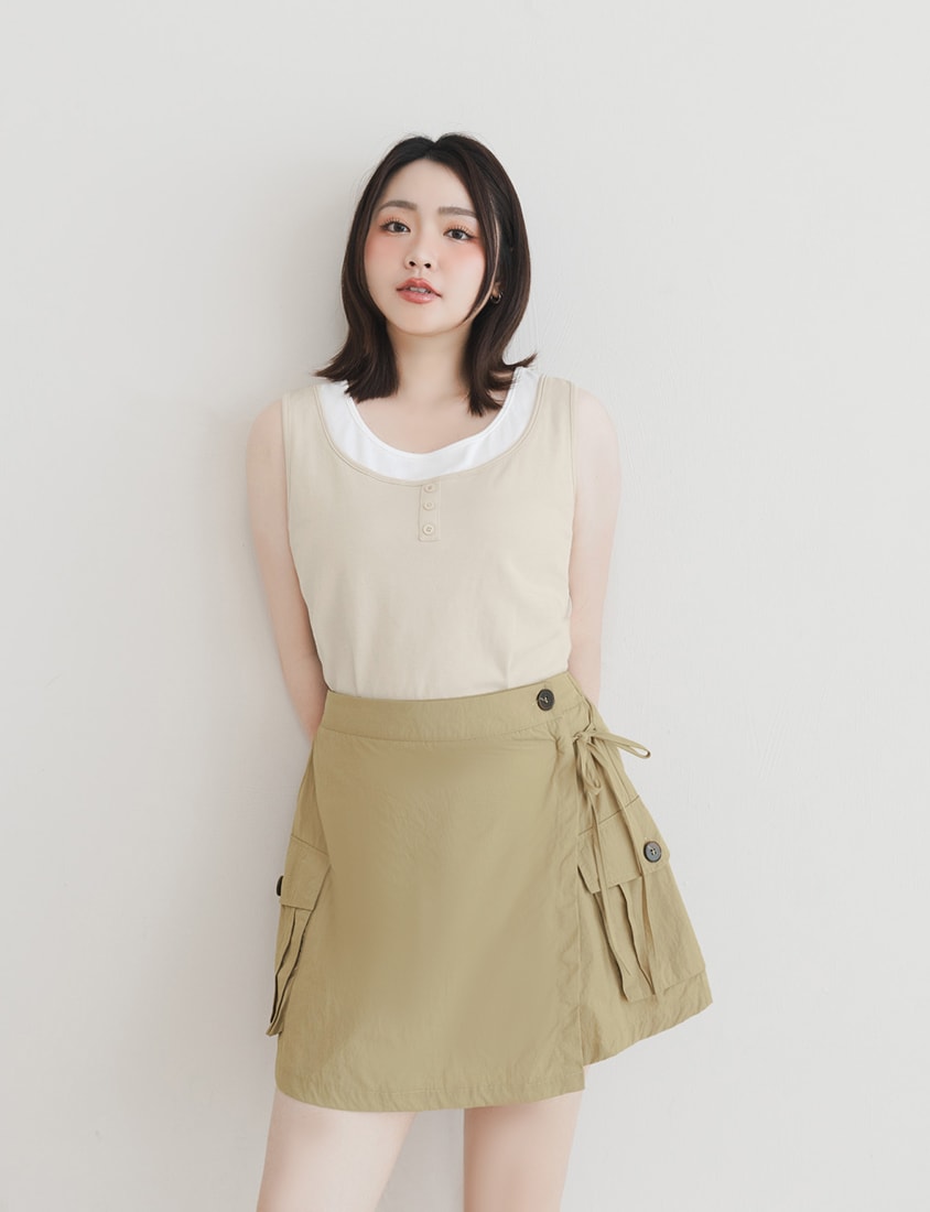 Versatile Faux Two Piece Button Front Plus Size Vest