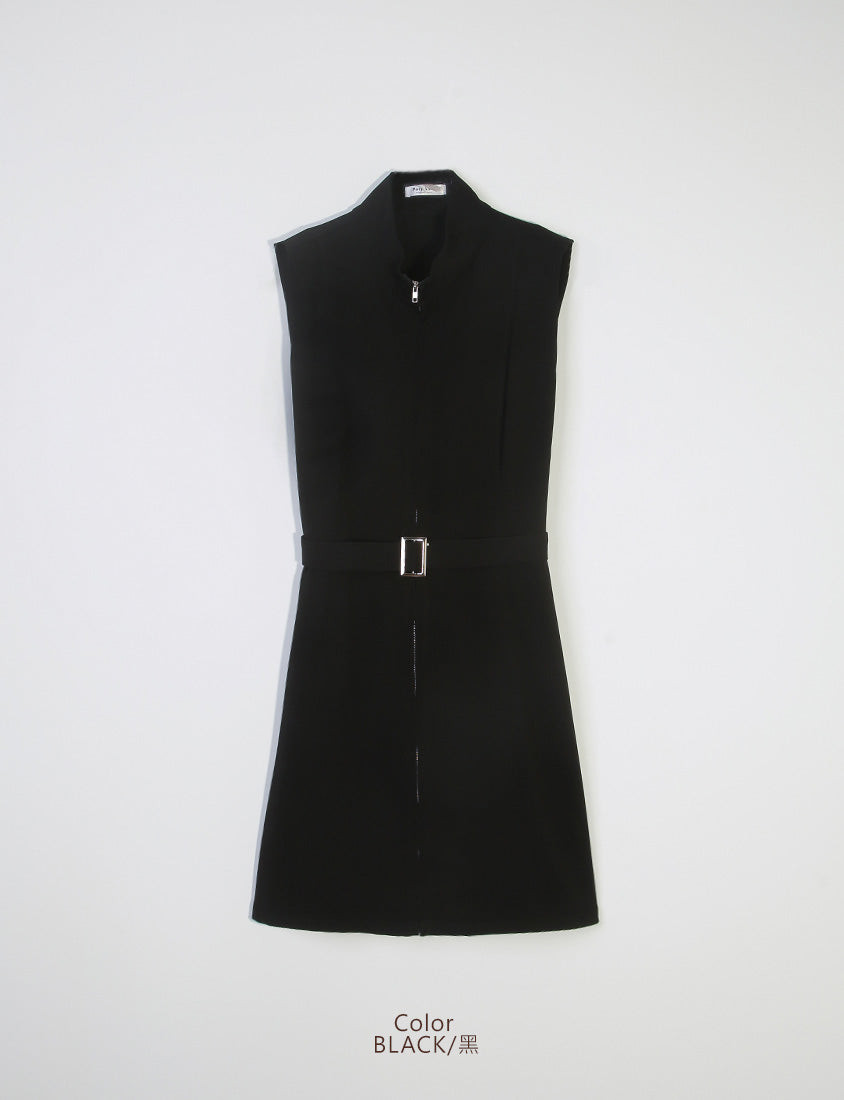 MUA! Utility Cargo Zip-Up Plus Size Sleeveless Dress (With Belt)