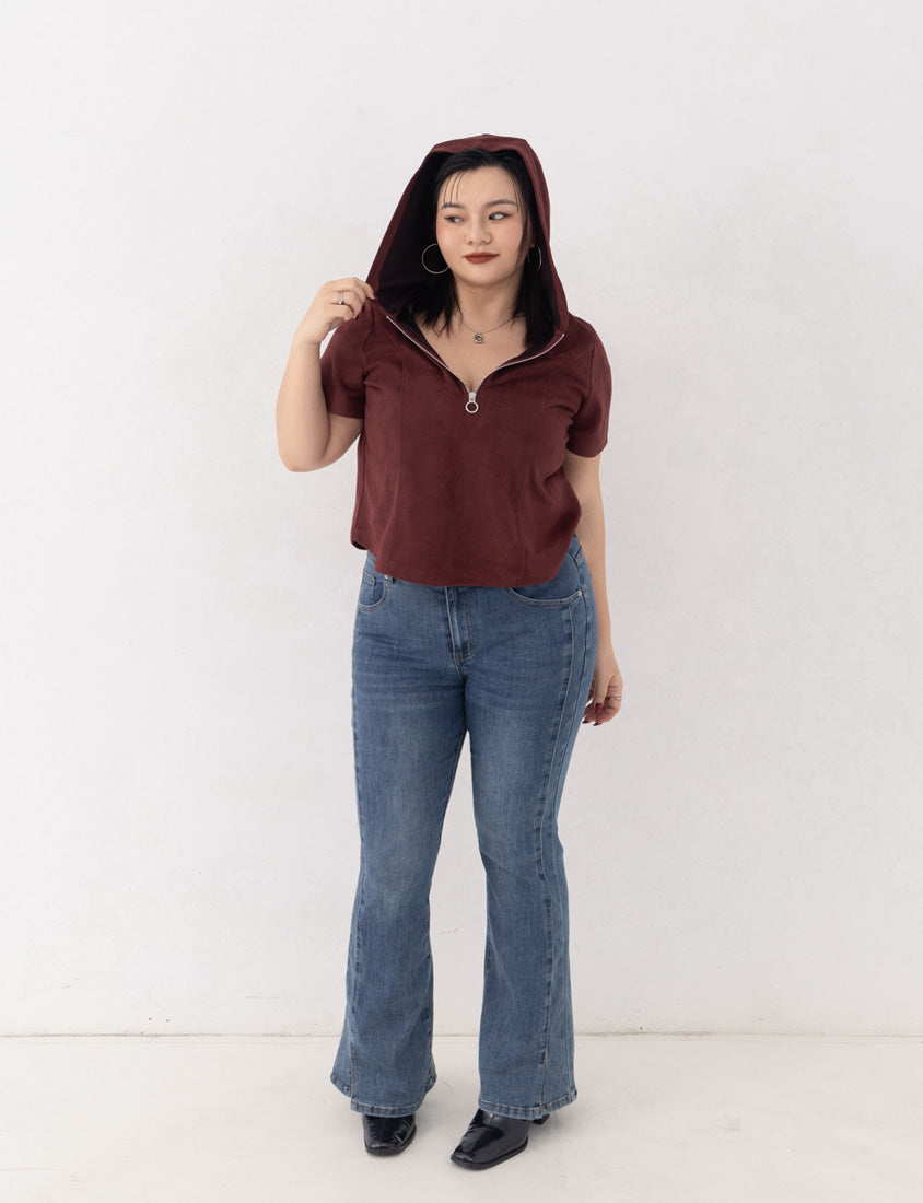 MUA! Suede Zip-Up Plus Size Hoodie