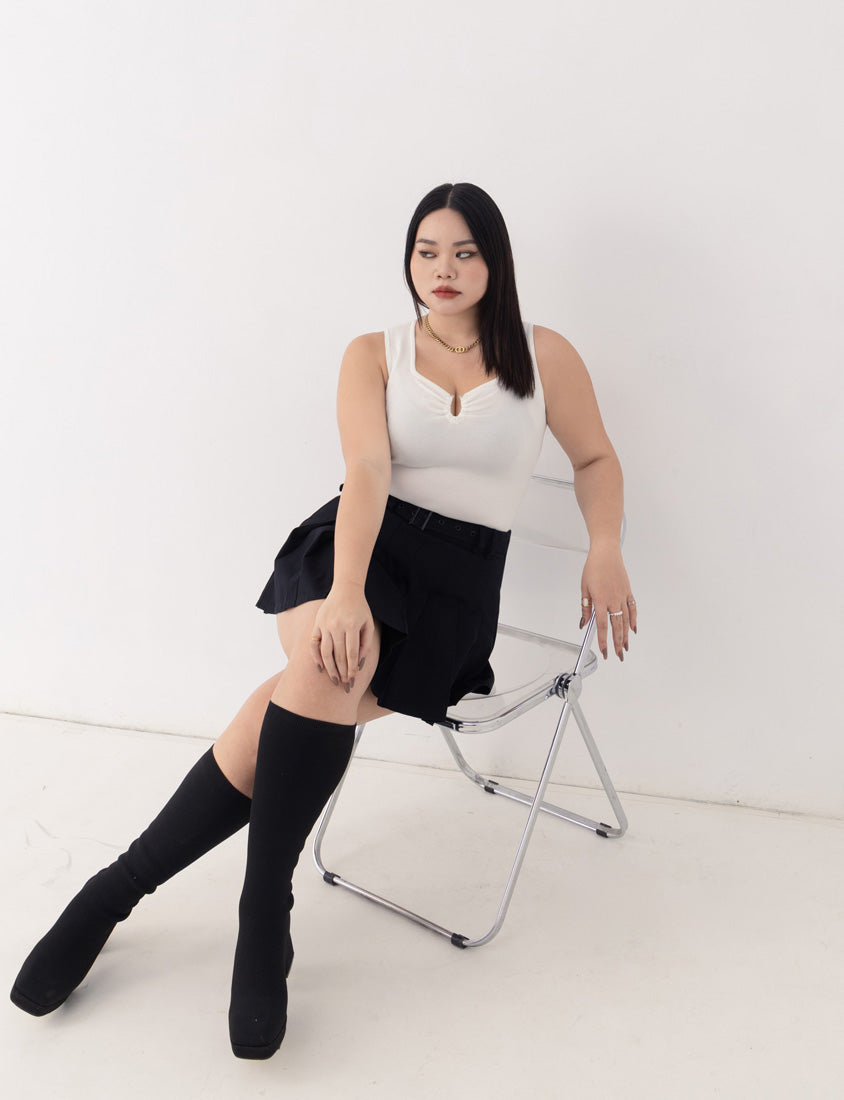 MUA! Sexy Ruched Knit Ring-Detail Plus Size Knit Cami