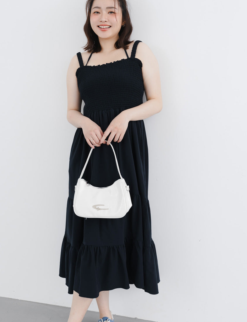 Ruffle Trim Smocked Tiered Plus Size Maxi Dress