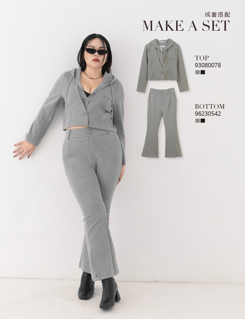 MUA! Sexy Space Cotton Front Slit Plus Size Flare Pants