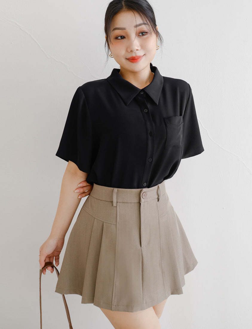 MISS. Silky Cool Morandi Colors Plus Size Shirt