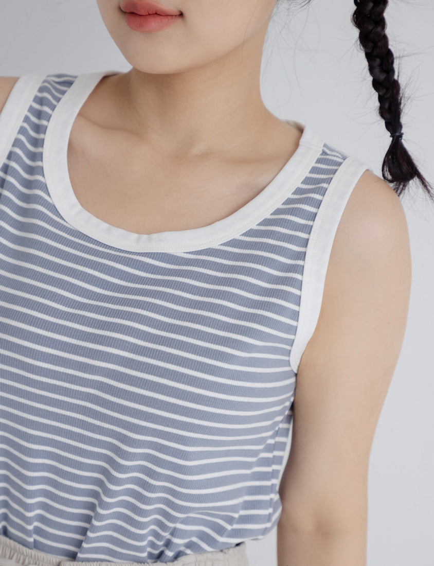 Summer Stripe Colorblock Plus Size Tank