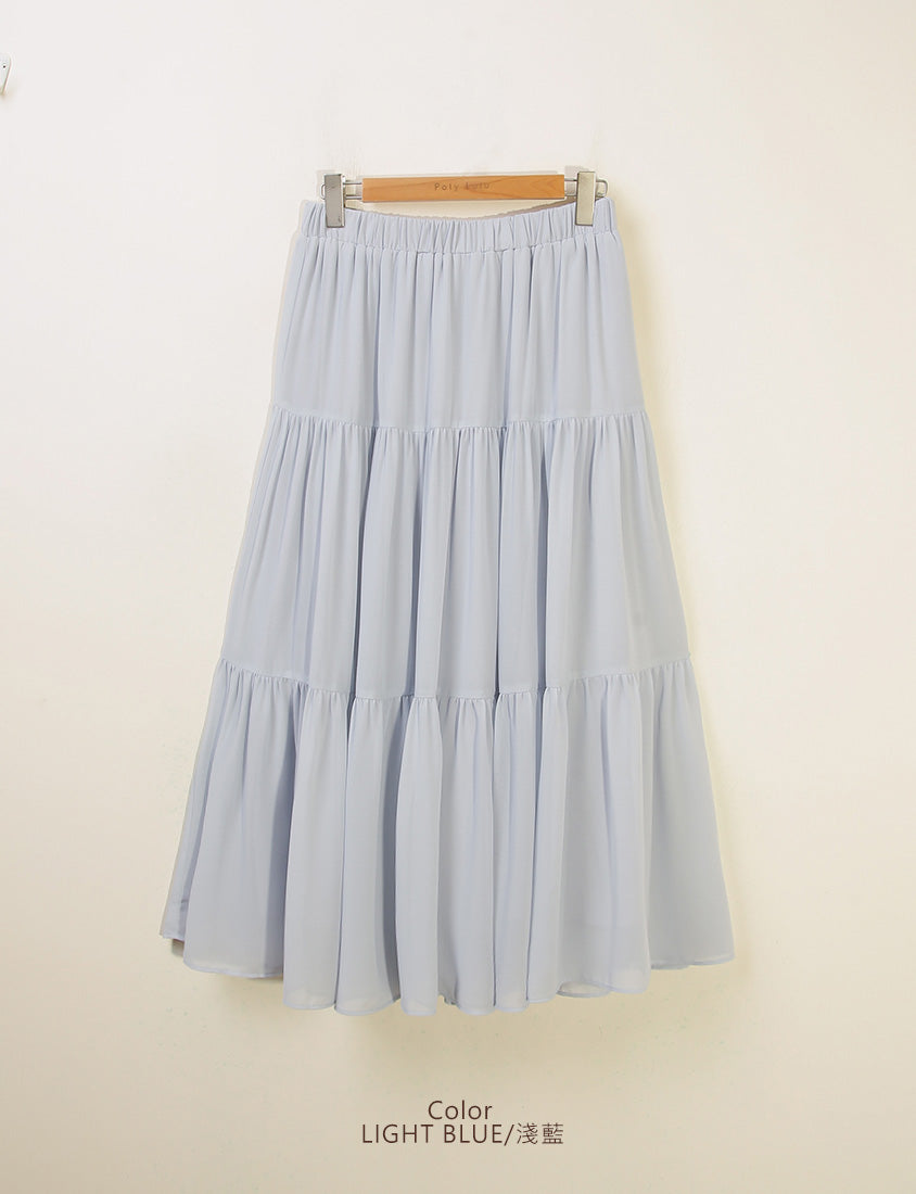 Multi-Layered Romantic Plus Size Chiffon Skirt