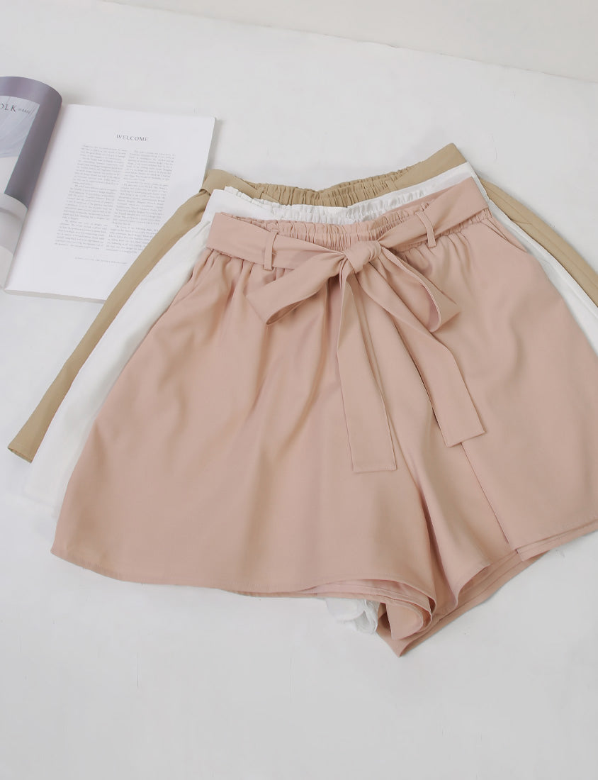 Floral Ruffled Elastic Waist Flowy Plus Size Mini Skort  (With Waist Tie)