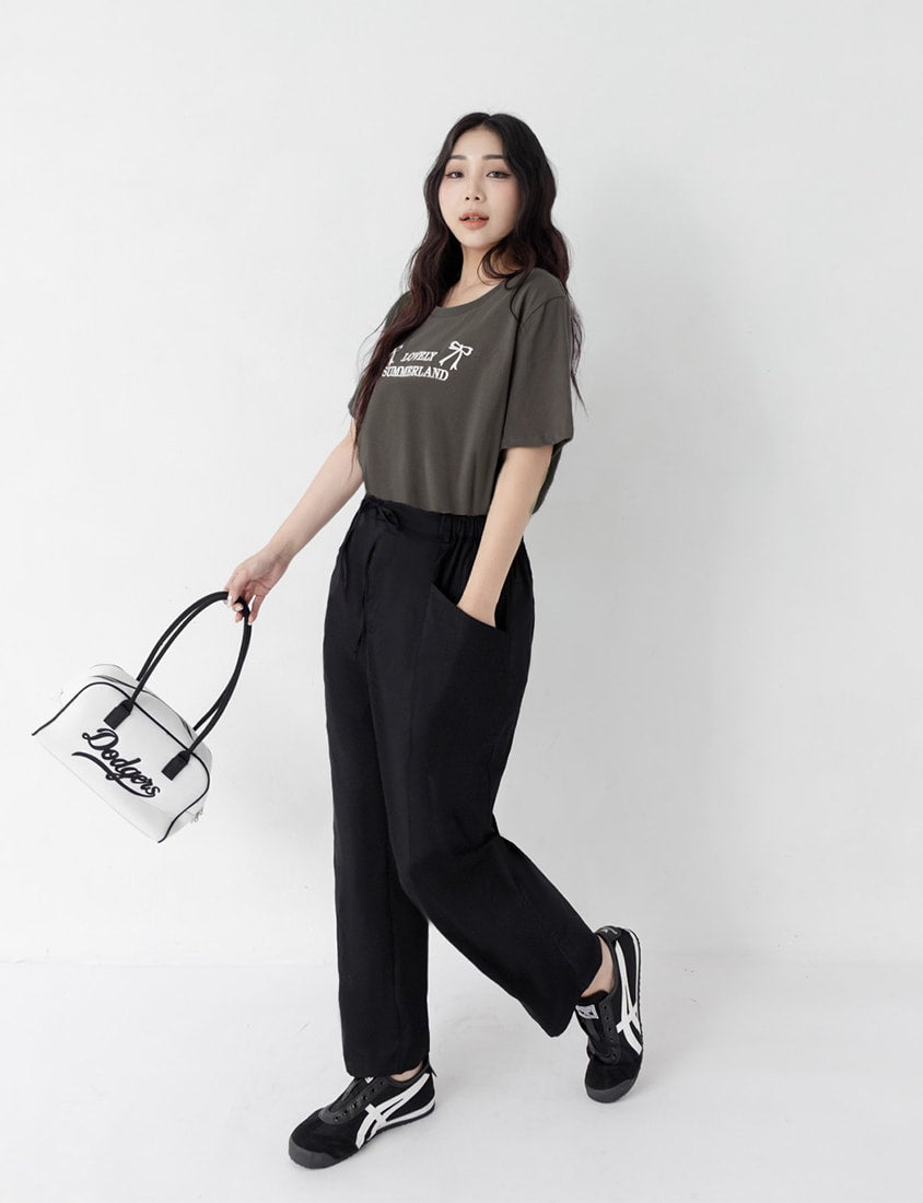 Utility Side-Tie Big Pocket Plus Size Boyfriend Pants