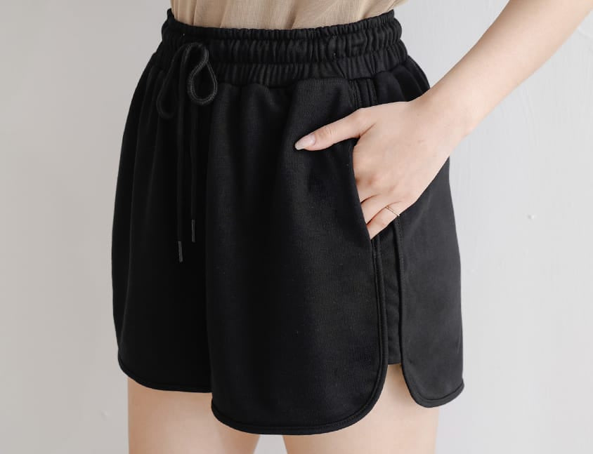 MISS. Casual Slit Drawstring Plus Size Shorts