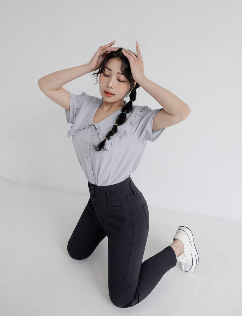 High Waist Tummy-Flattering Plus Size Slimming Pants (Three Buttons)