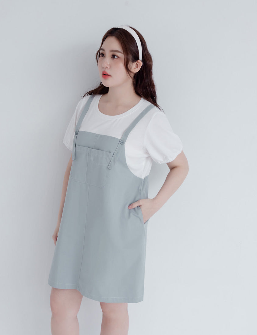 Classic Faux Two-Piece Strap Plus Size Dress