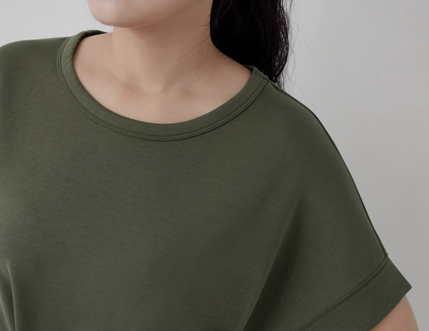 Casual Crew Neck Waist Tie Plus Size Maxi Dress