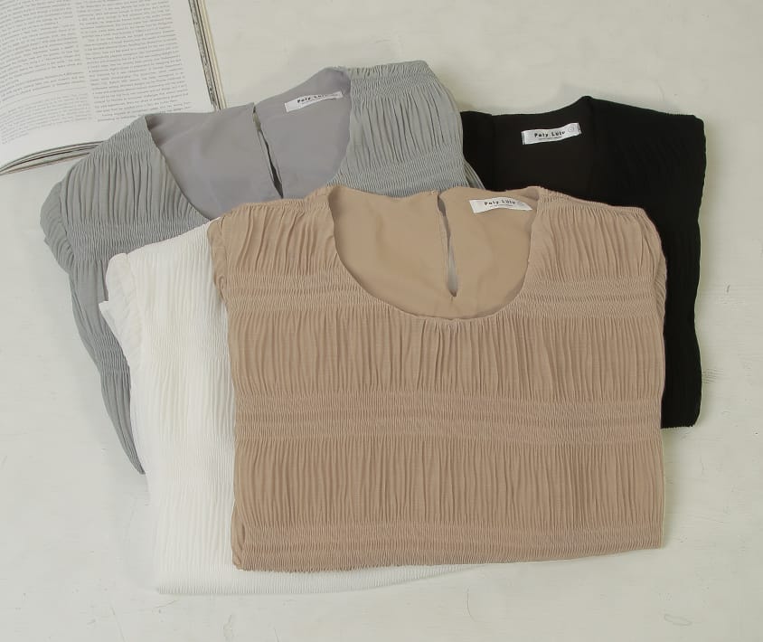 MISS. Korean Style Crinkled Plus Size Chiffon Top