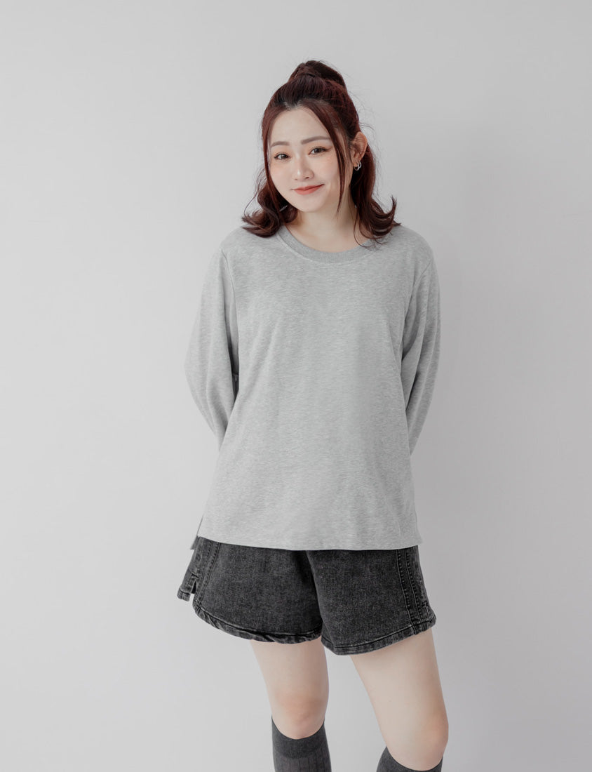 Oversized Cotton Slit Plus Size Sweatshirt (Unisex)