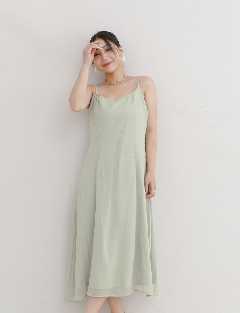MISS. Ethereal Double Layer Sheer Adjustable Plus Size Maxi Dress