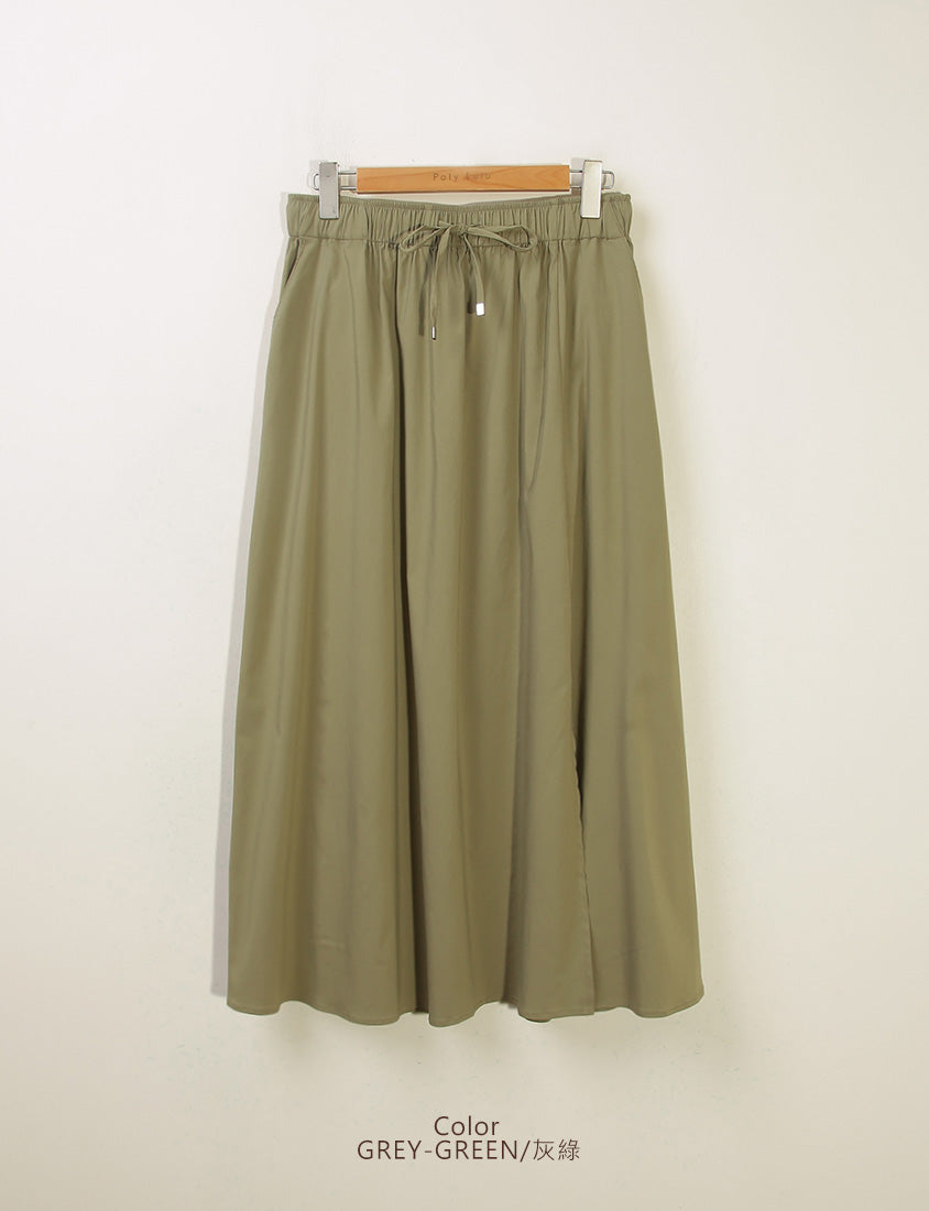 Cooling Tech Full Elastic Drawstring Plus Size Maxi Skirt