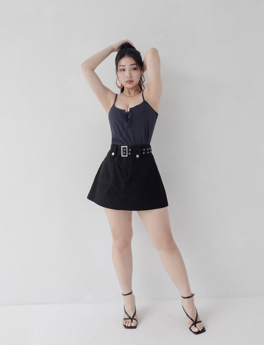MUA! Ribbed Cross-Tie Adjustable Plus Size Cami Top
