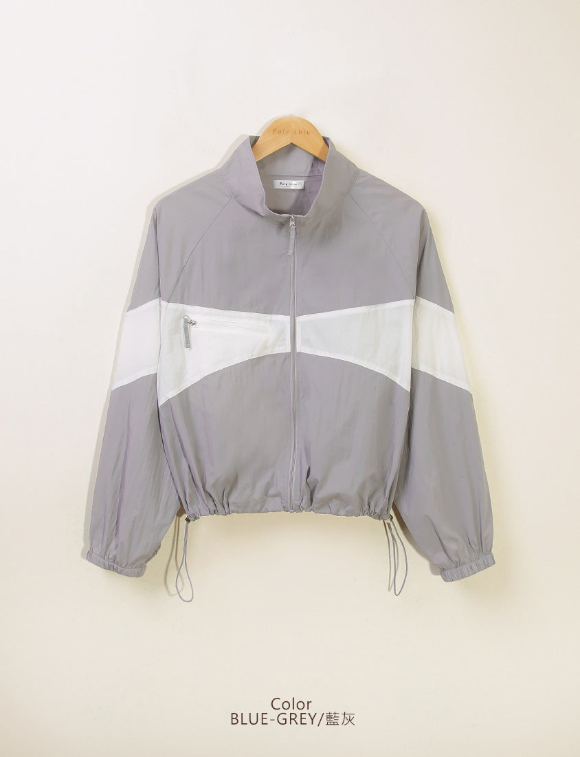 Playful Contrasting Sports Plus Size Trench Coat