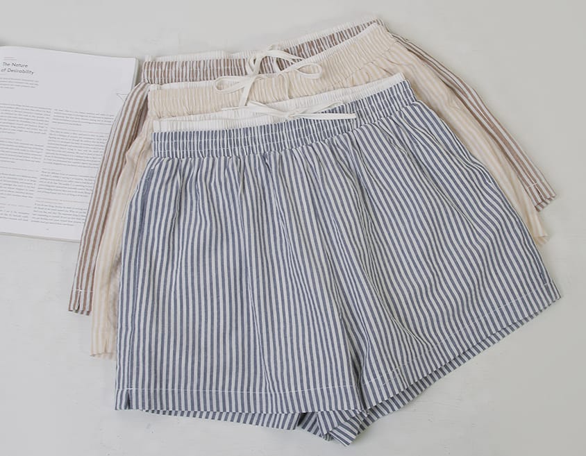 Bubble Stripe Layered-Look Plus Size Shorts
