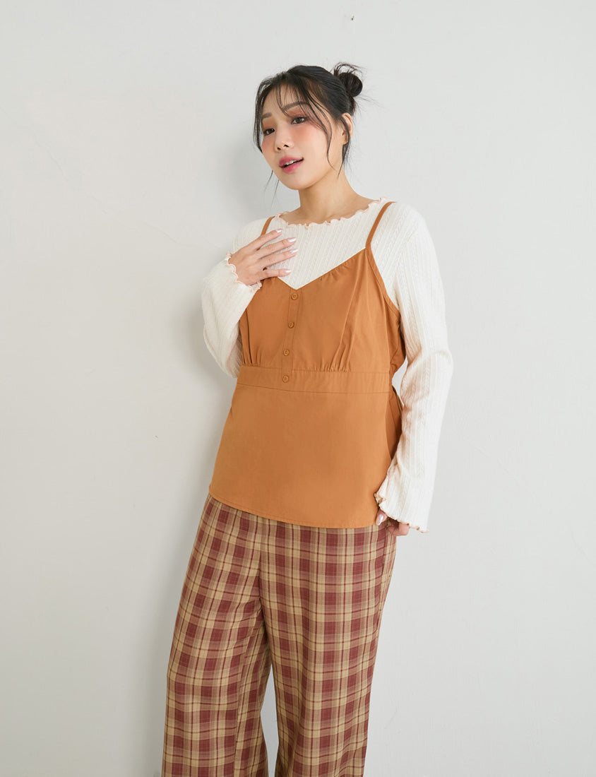 Lace V-Neck Adjustable Waist Plus Size Tank Top