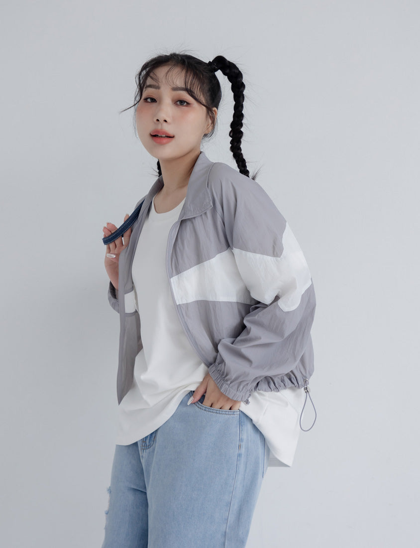 Playful Contrasting Sports Plus Size Trench Coat