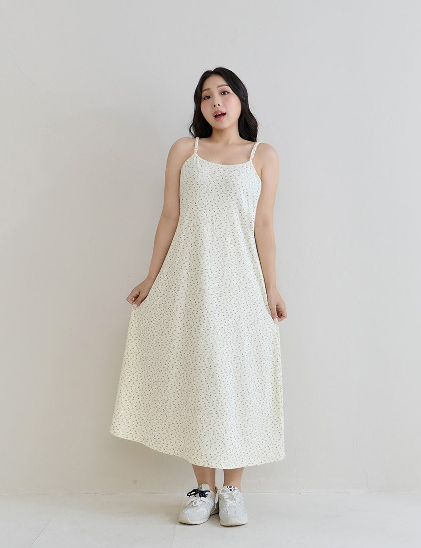 Adjustable Straps Floral Plus Size Cami Dress