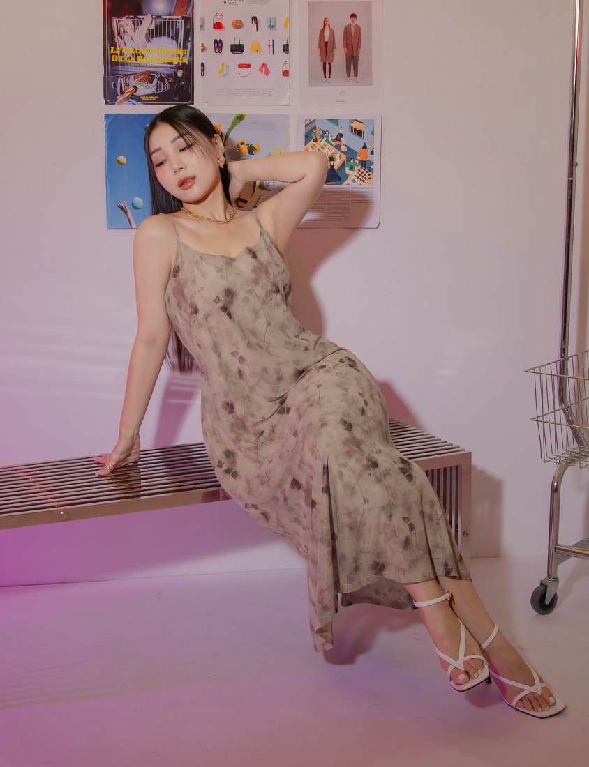 MUA! Sheer Adjustable Tie-Dye Plus Size Maxi Dress