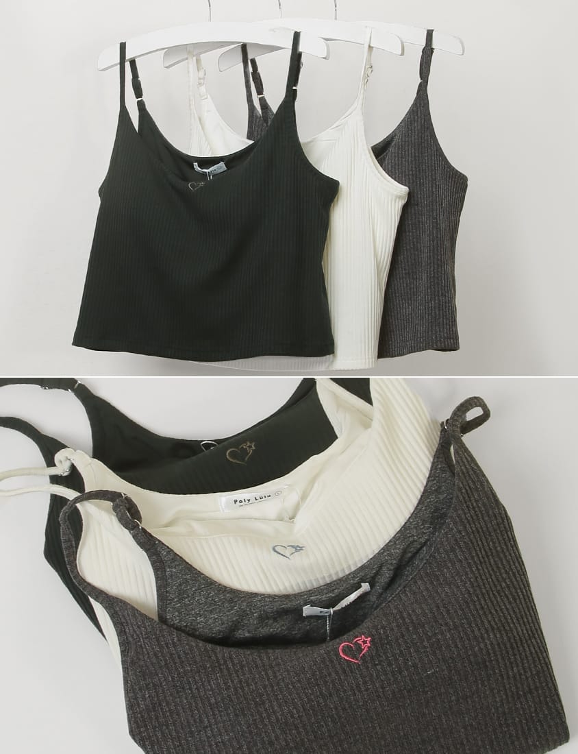 Pobra. Sweet & Edgy Heart Embroidery Plus Size Bra Top (With Pads)