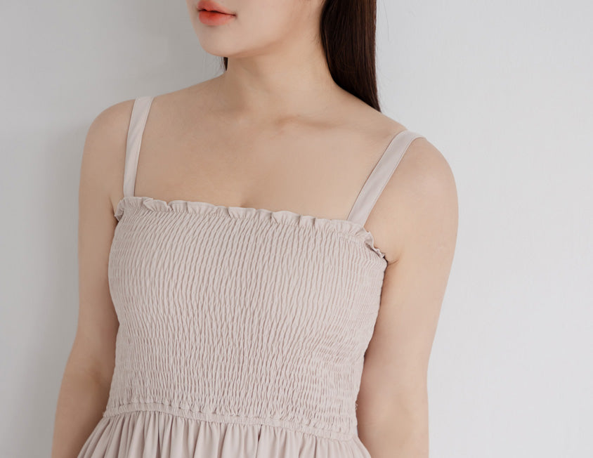 Adjustable Elastic Strap Twill Plus Size Dress