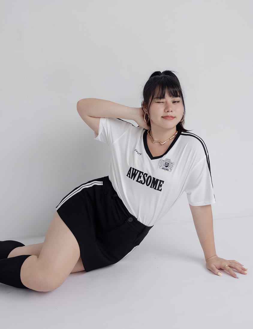 MUA! Space Cotton Back Elastic Plus Size Mini Skirt (With Pants)