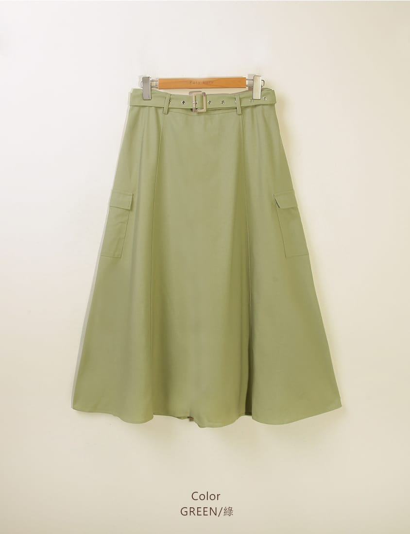 Soft Cotton Linen Stitch A-Line Plus Size Maxi Skirt (with Belt)