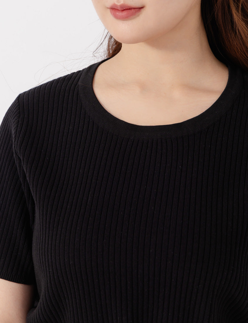 Cooling Lyocell Knit Plus Size Short Sleeve Top