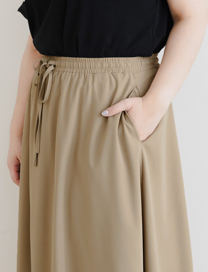 Sweet Cloud Cotton Drawstring Plus Size Maxi Skirt