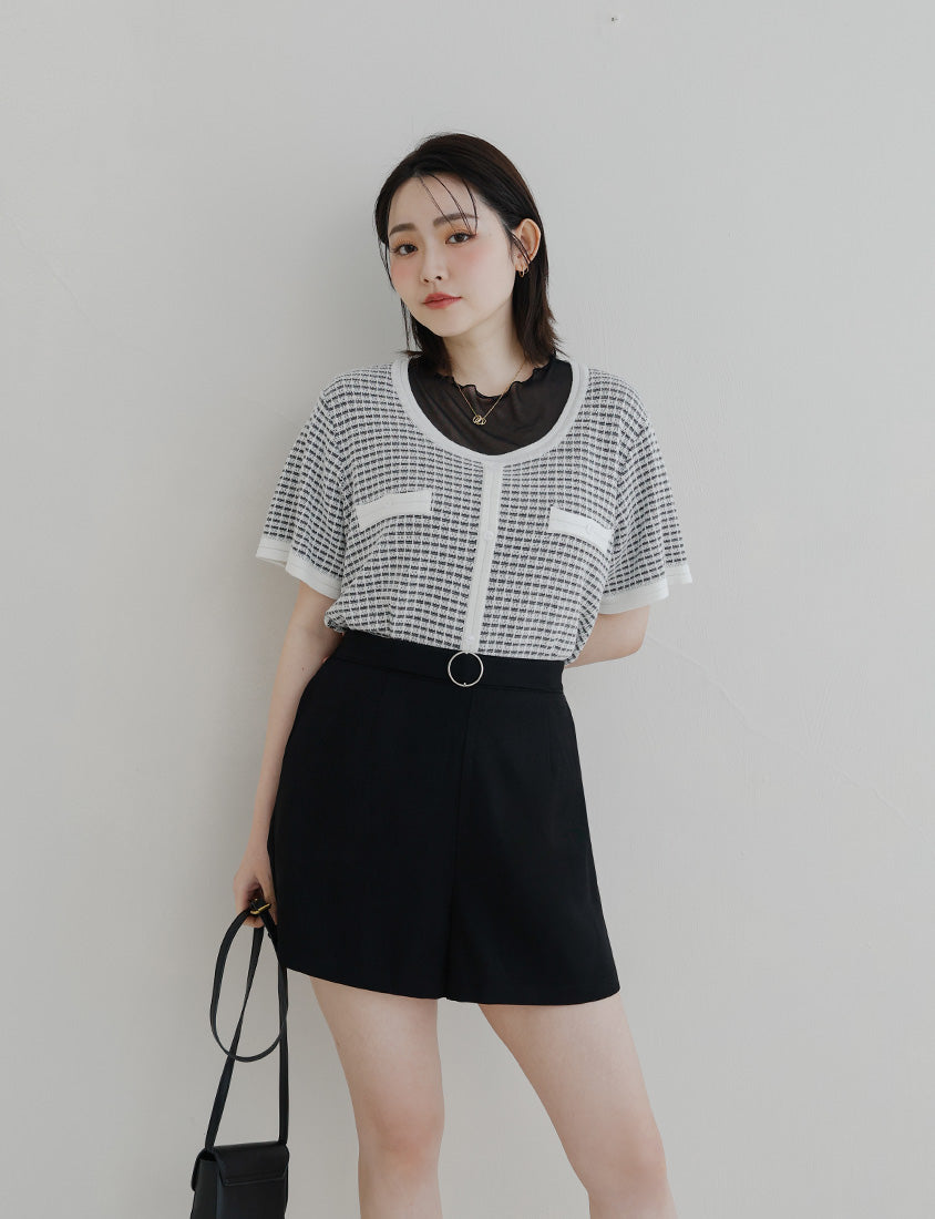 MISS. Latte Series Waistband Twill Plus Size Shorts