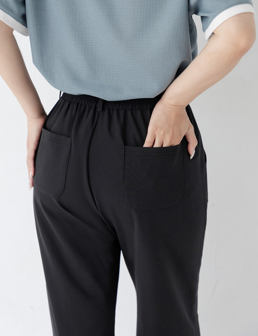 UV PRO+ Cooling Plaid Plus Size Wide-Leg Pants (with Waist-Tie)