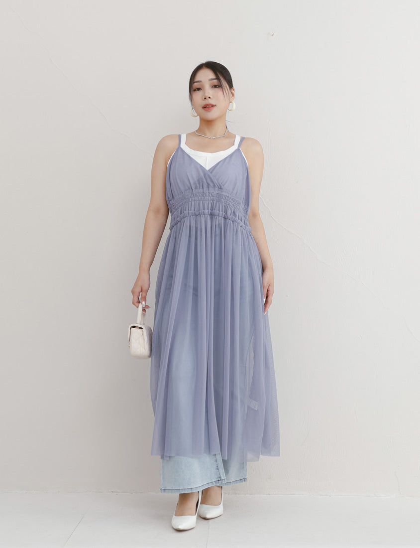 MISS. Silky Cooling Sleeveless Cut Stitch Plus Size Tank Top