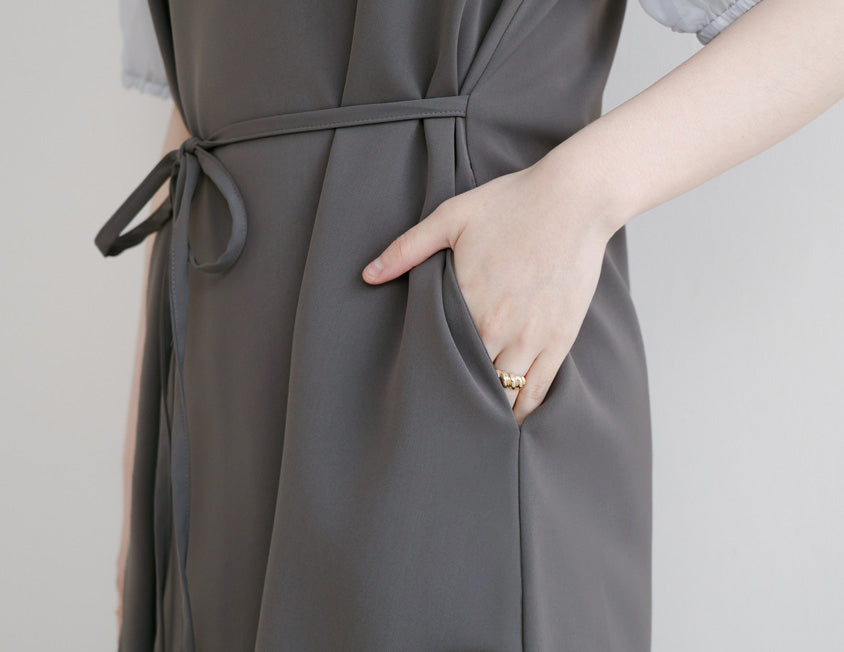 MISS. Structured Lightweight Square Neck Tailored Plus Size Mini Dress