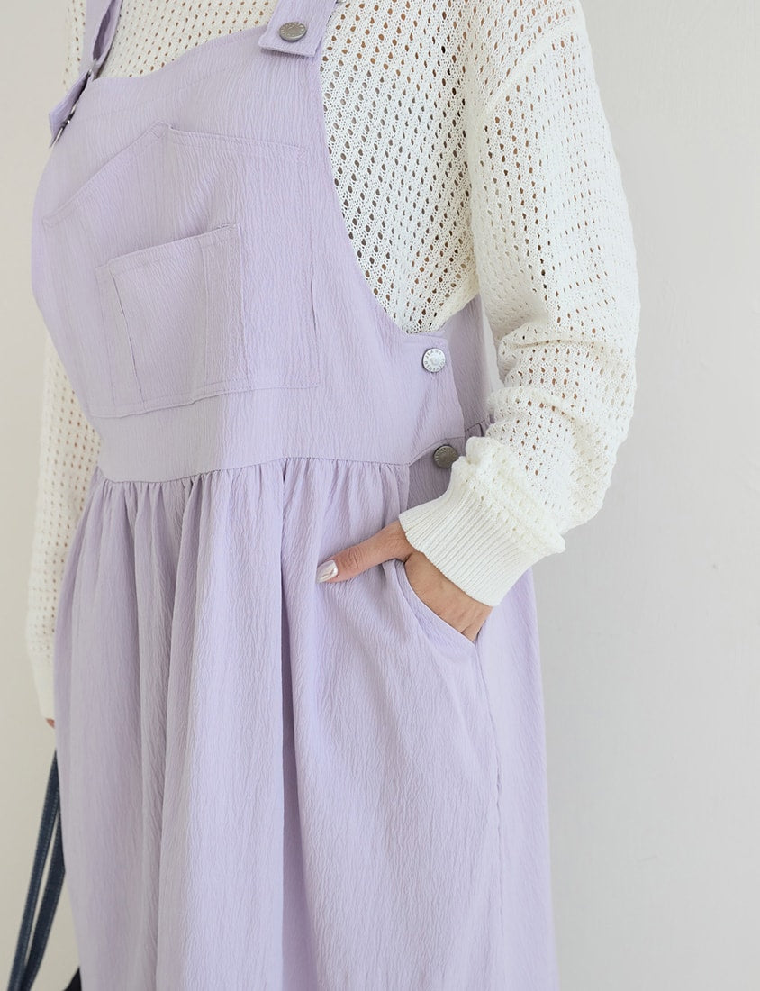 Adjustable Crinkled Utility Pockets Plus Size Cami Dress