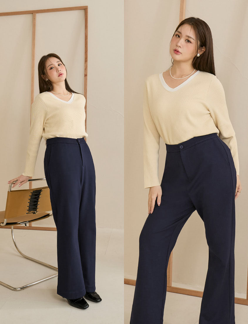 MISS. Easy Care Flared Plus Size Tailored Pants